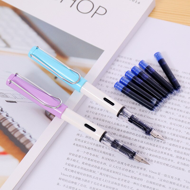 1 Pen+6 Colors Fountain Pen Students Practice Word... – Vicedeal