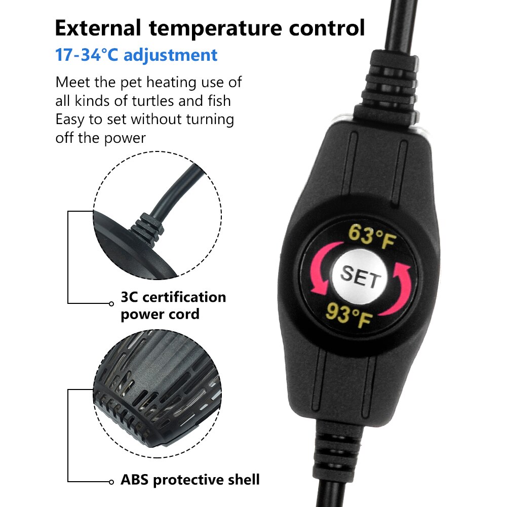 Temperature Control Heater Digital EU/US 100W Submersible Heating Aquarium Fish Tank Adjustable Rod With Auto Thermostat Water