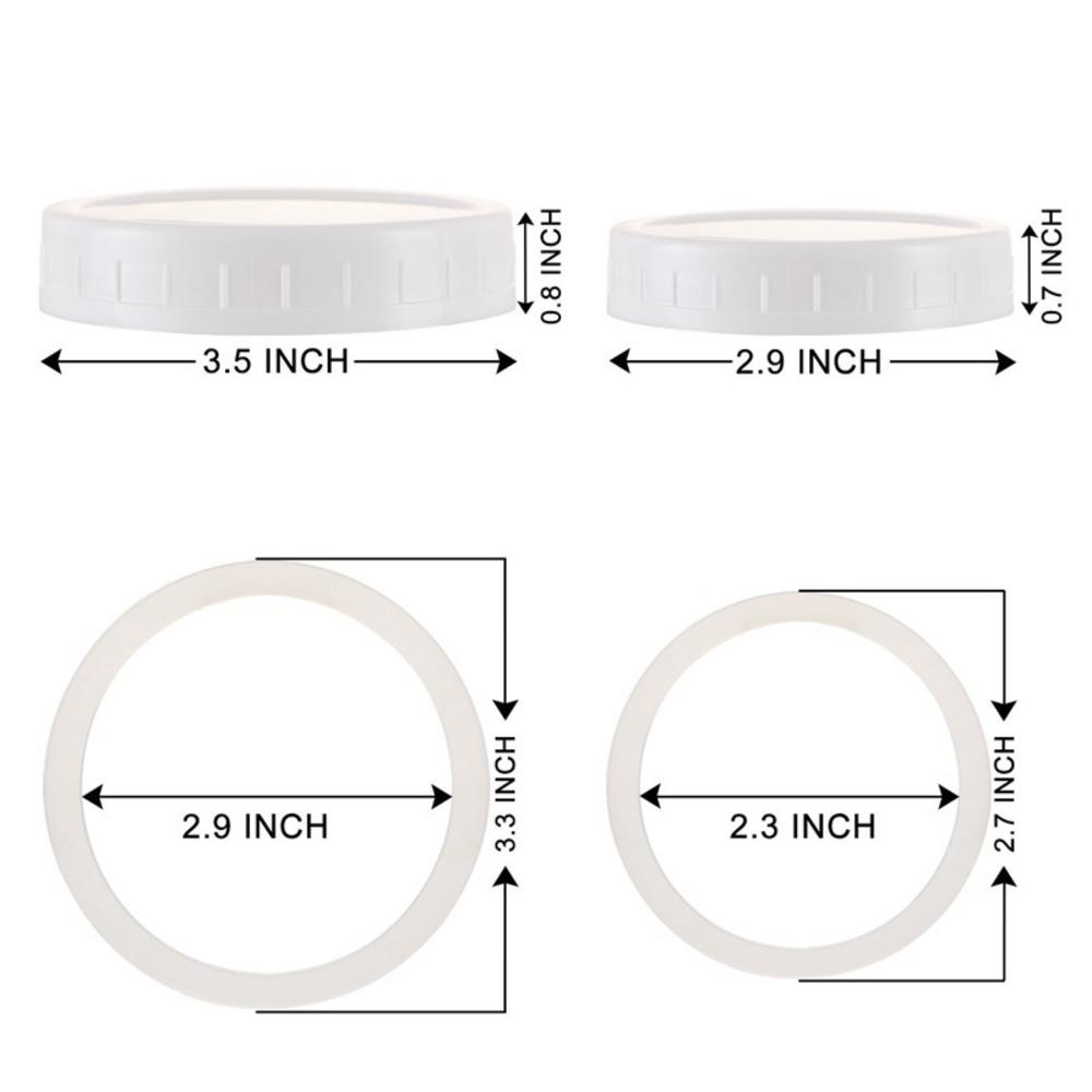 5/10Pcs Bocaux Mason avec couvercle Sans Doublure Côtelée Couvercle de Tasse En Plastique pour Mason à Bouche Régulière Cannings Étanche Bouteille De Stockage Casquettes Couverture
