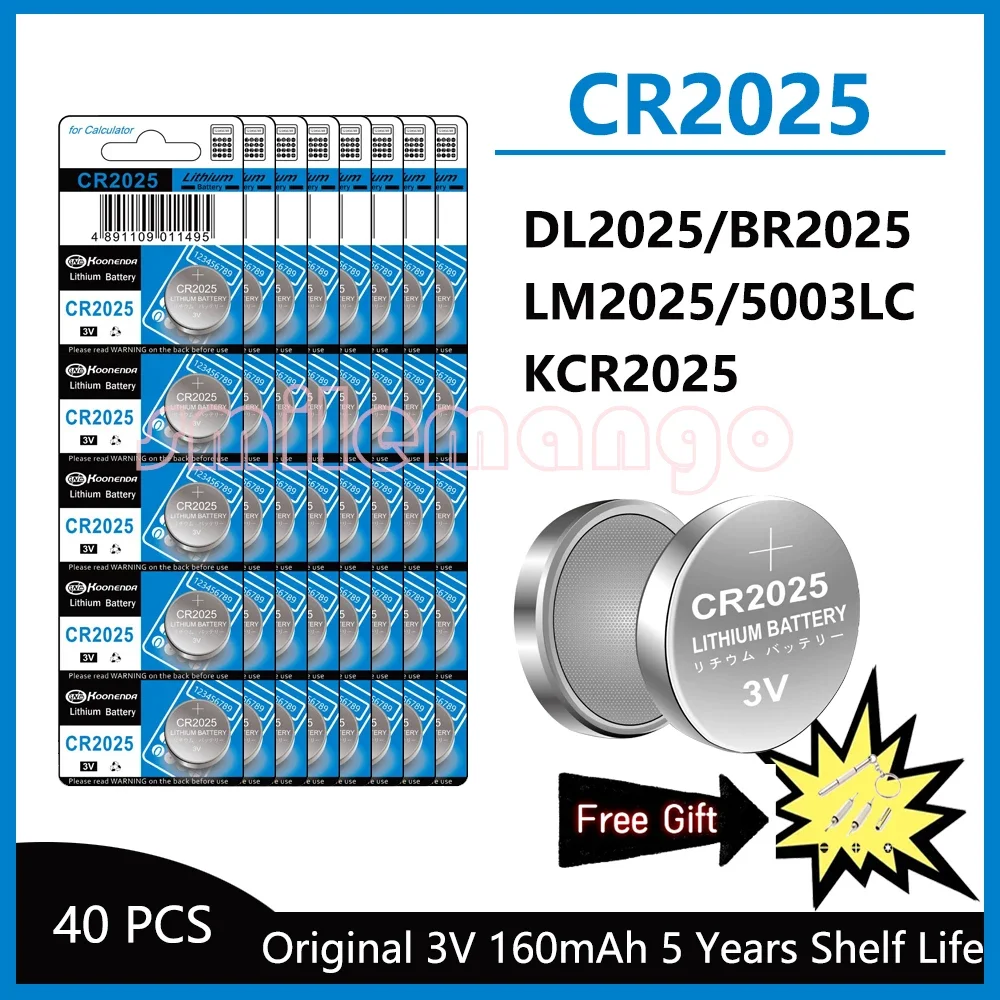 3V 160mAh CR2025 Lithium Button Battery DL2025 BR2025 5003LC LM2025 Coin Cell Watch Batteries for Toys Clock Calculator: Blue