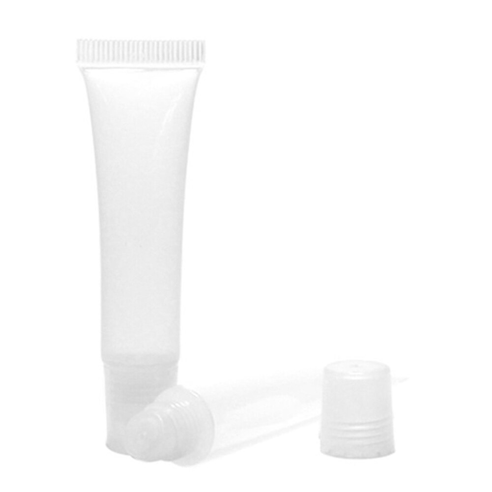 10Pcs 10ml Lip Gloss Balm Lotion Container Tube Refillable Squeeze Transparent Makeup Container Empty Cosmetics Travel Bottle
