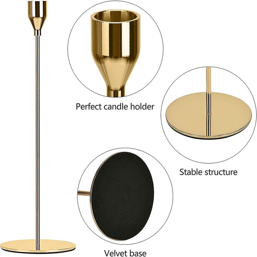 Candelabros de Metal de estilo chino, candelabro dorado Simple, decoración de boda, Bar, , sala de estar, decoración del hogar, 3 piezas por juego