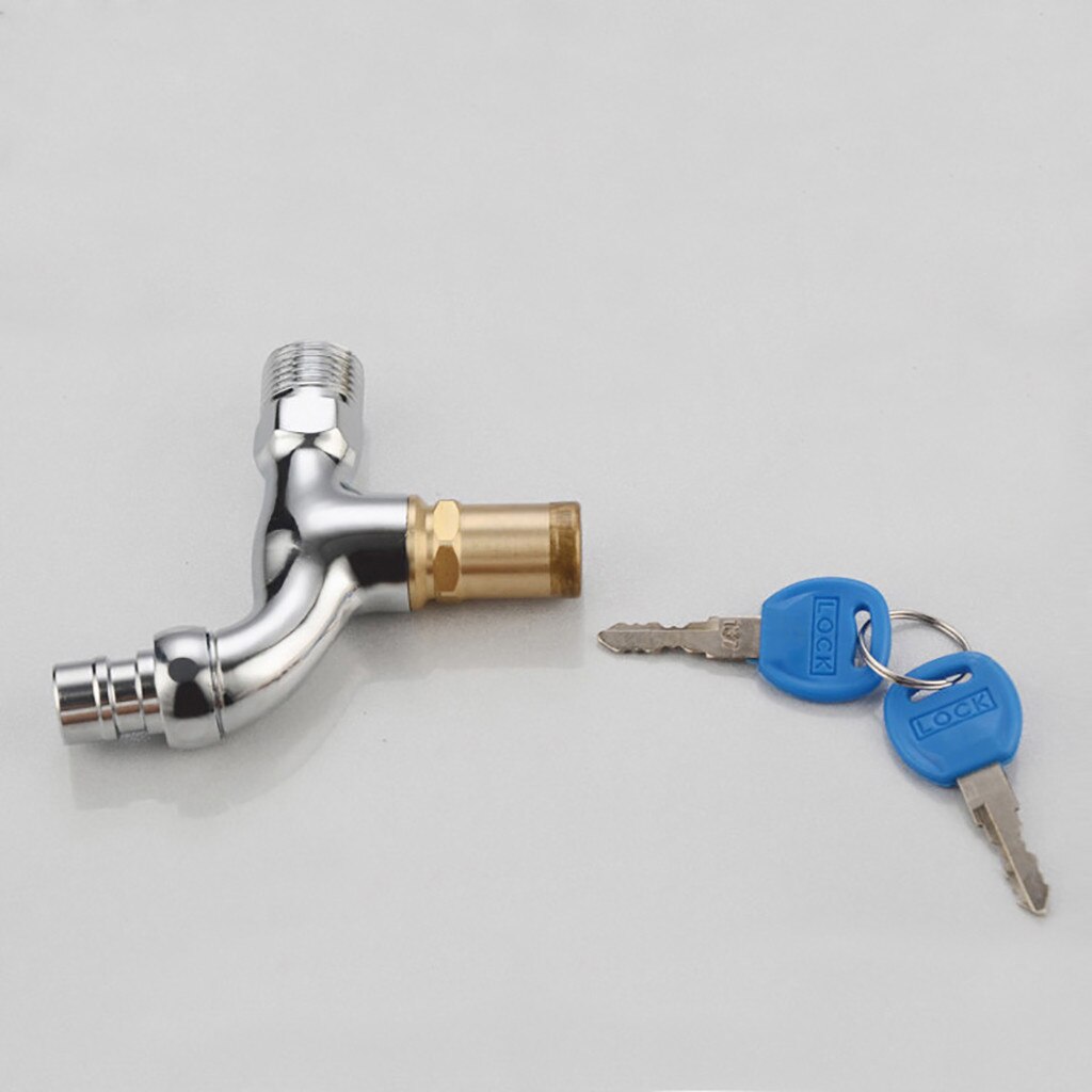 Washing machine faucet with lock key Laundry Bathroom Wall Mounted Water Tap Garden Washing Machine Faucet slow-opening