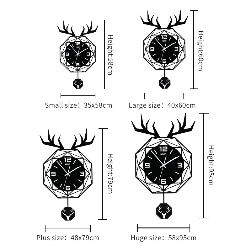 MEISD Modern Wall Clock Luminous Black Room Watch Pendulum Wall Decoration Mirror Stickers Quartz Horloge