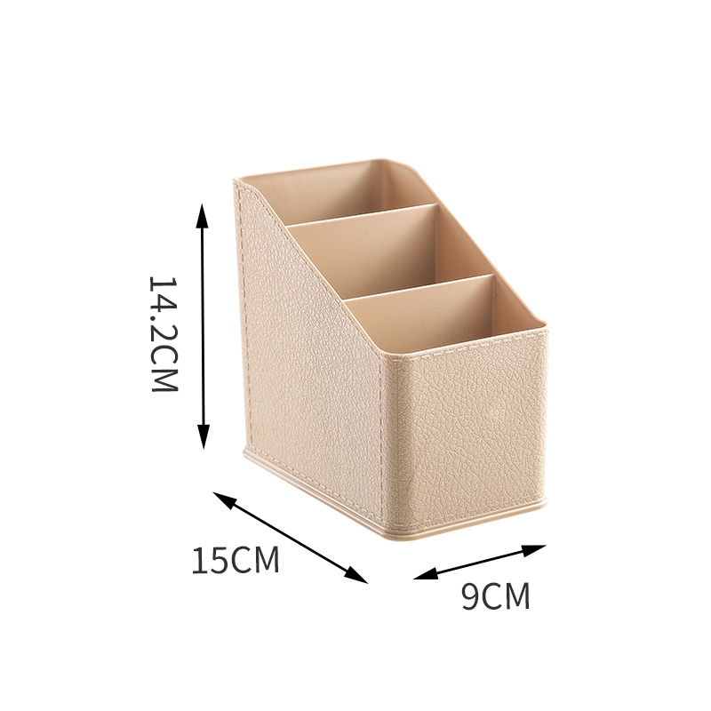 Organisateur de tiroir de bureau, porte-crayon de bureau, boîte à badges divers, papeterie fournitures de bureau, d'école et de salon: apricot-3grid