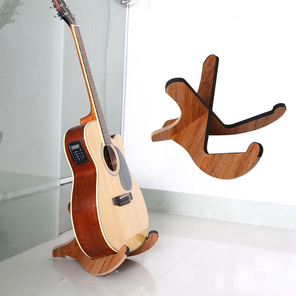 Bærbar træ guitar holder stativ foldbar sammenklappelig display stativ rack til folkemusik klassisk akustisk guitar tilbehør