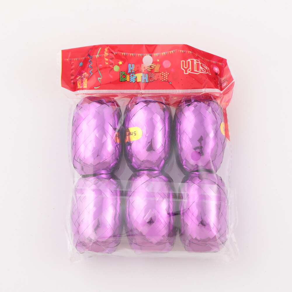 6pcs/lot Balloon Ribbons Rope White Rose Gold blue purple gold silver Ribbon Roll Wedding Birthday Party Decoration Wrapping Tap: purple