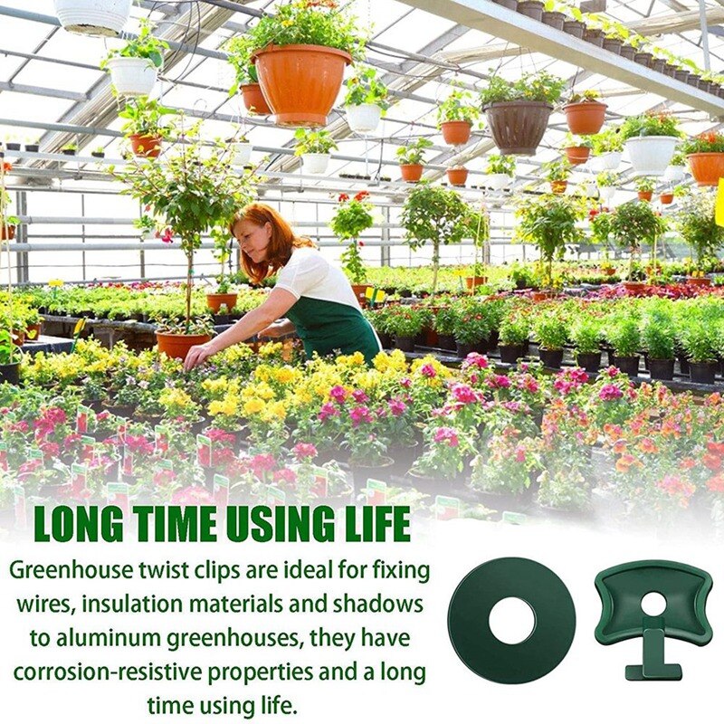 Greenhouse Twist Clips,Greenhouse Fixing Clips and Washers Greenhouse Extender Corner Clips for Greenhouse Shading