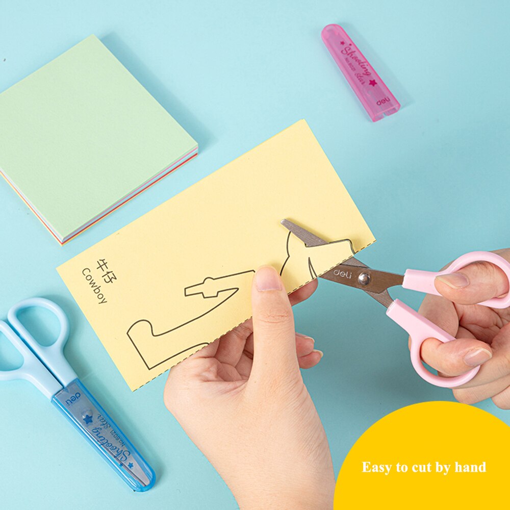 Deli 6021 student scissors for students and children's art and art scissors safety manual DIY tools