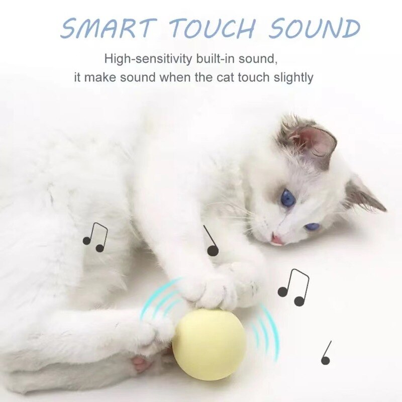 Pelota interactiva para gatos, juguete inteligente para adiestramiento de gatos, pelota de juego para mascotas, juguete con chirrido, Bola de menta, Teaser de gatito