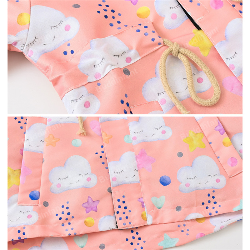 Child Girl Clothing Spring Windbreaker Autumn Jacket for Girls Trench Coat Zipper Cute Kids Outerwear Children Clothes 2-9year