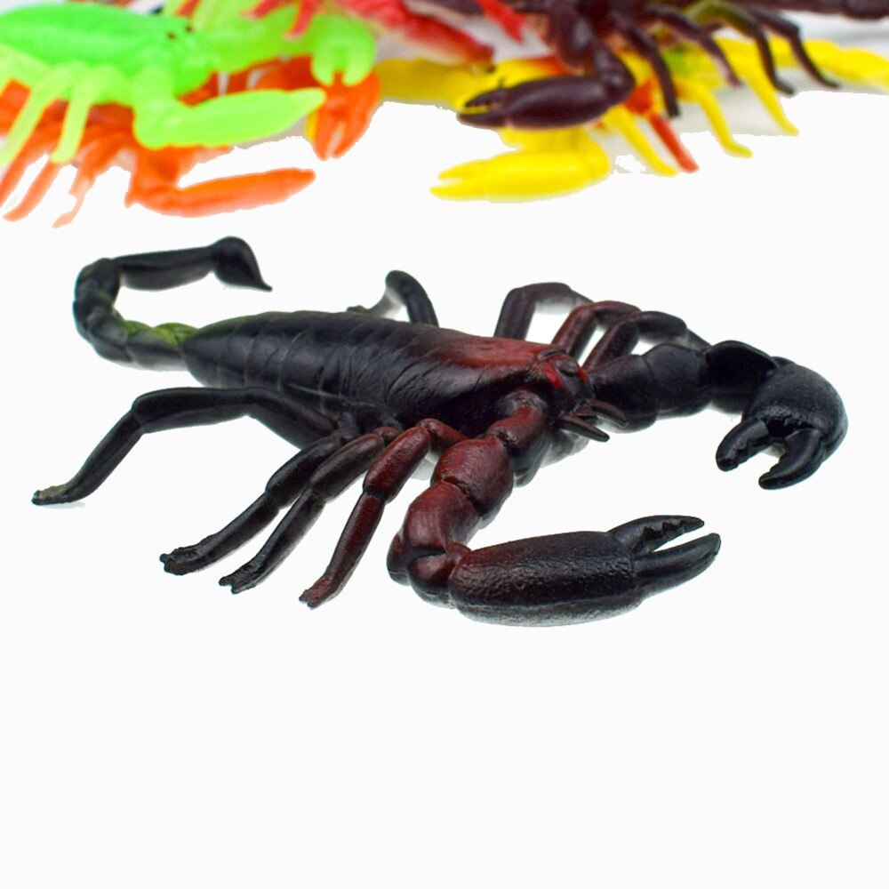 1 pz &quot;spoof horror animale morbido plastica insetti giocattoli modello ragno scorpione lucertola locusta animali figure ufficio scherzo giocattoli