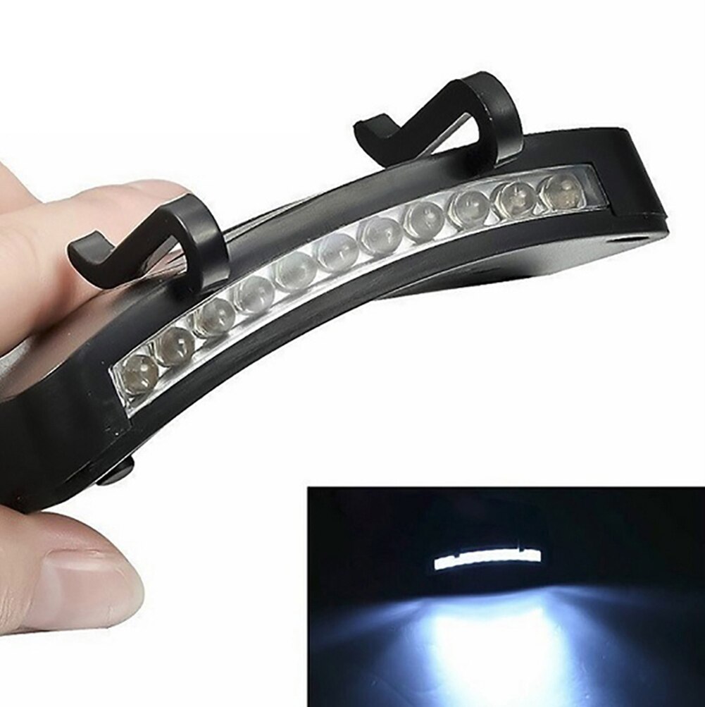 Casquette de pêche à 11 LED Super lumineuse, lampe frontale, lampe-torche, chapeau, Clip, lumière forte, nouveauté