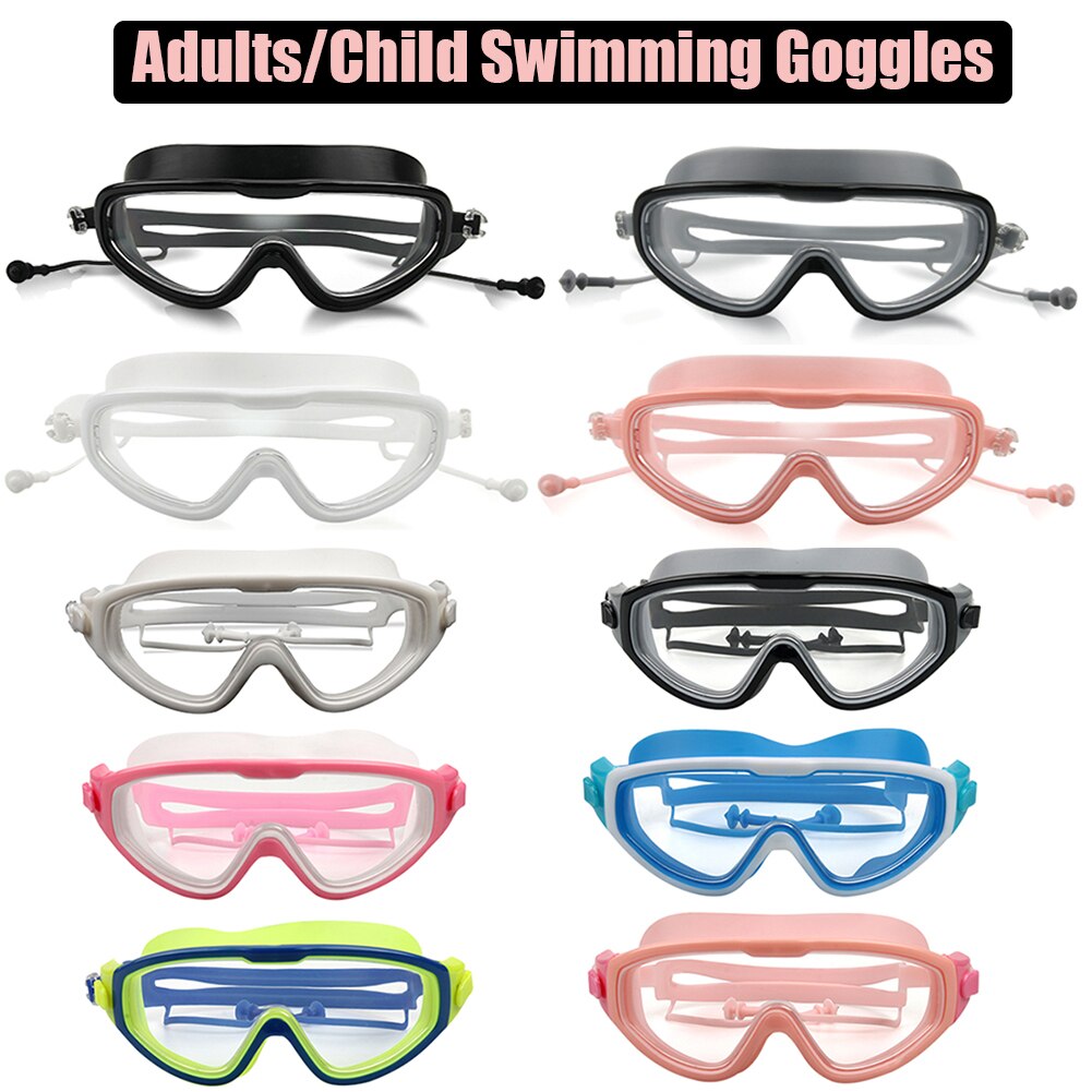 Lunettes de natation pour adultes et enfants, grand cadre, étanche, Anti-buée, HD, , équipement de Protection des yeux