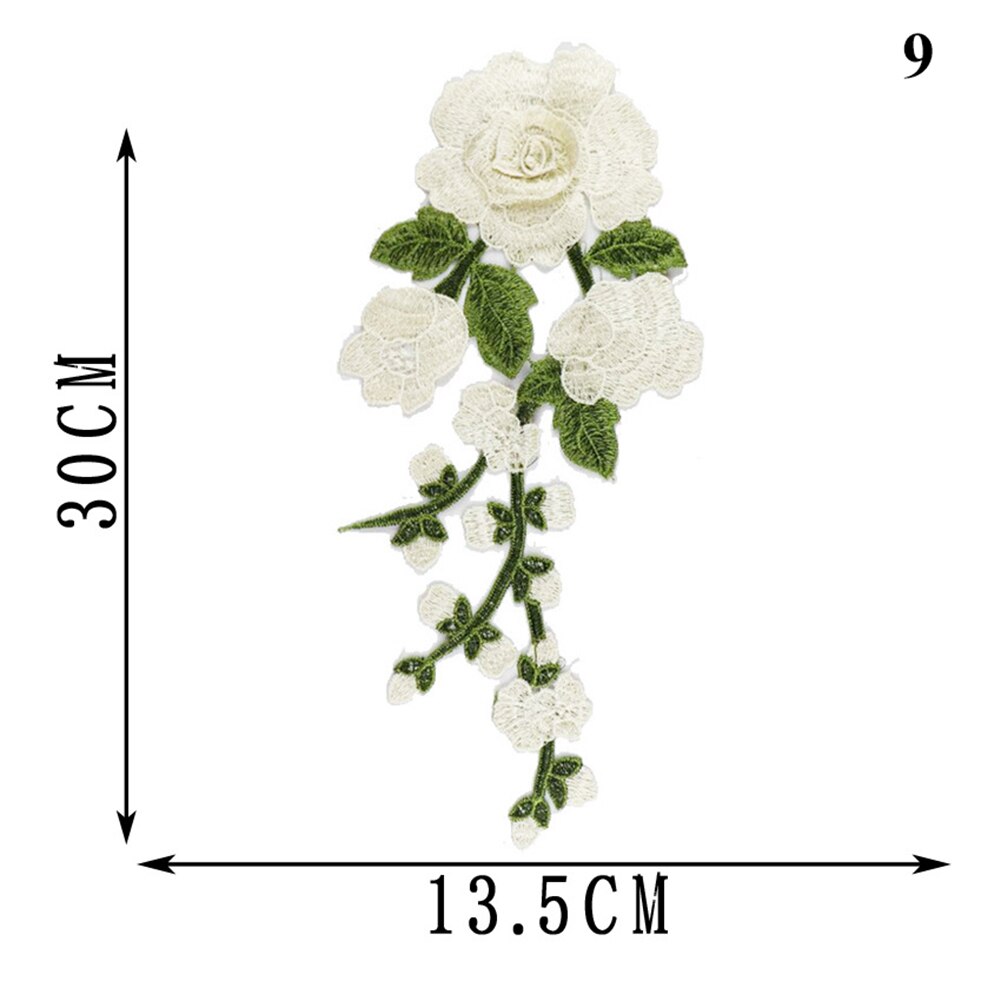 Blomst rose broderet syning på patch blomst på patch klistermærker til tøj badge dekorative syning stof applikationer