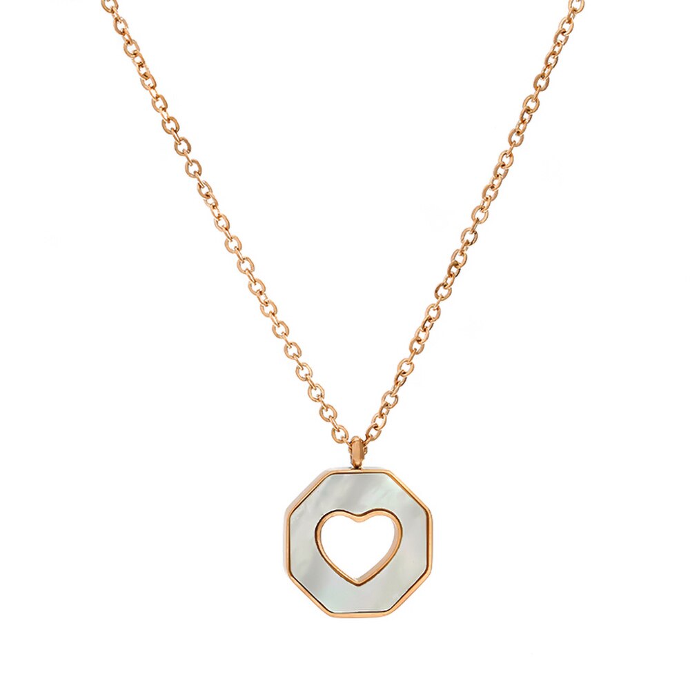Yhpup-collier en acier inoxydable, 316l, or Rose, pendentif cœur creux, collier classique, breloque, pour femme
