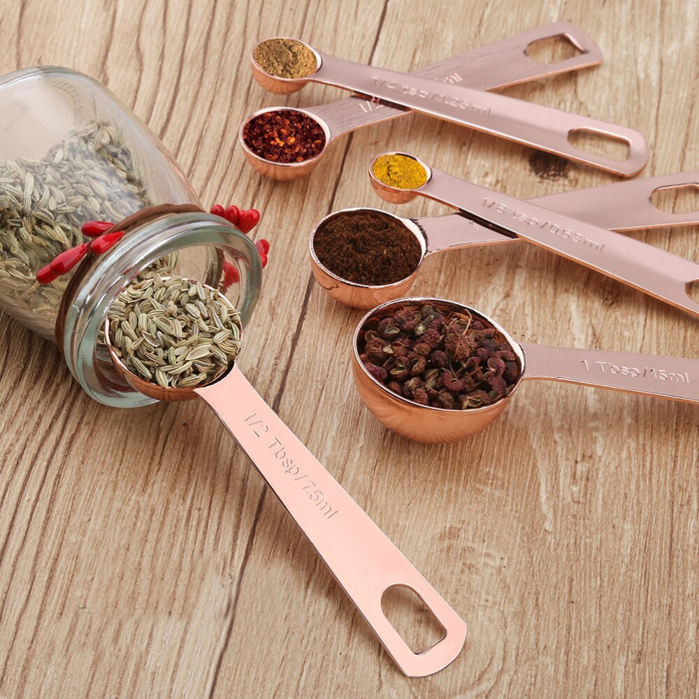 6pcs Heavy Duty Stainless Steel Measuring Spoons for Dry or Liquid Ingredients