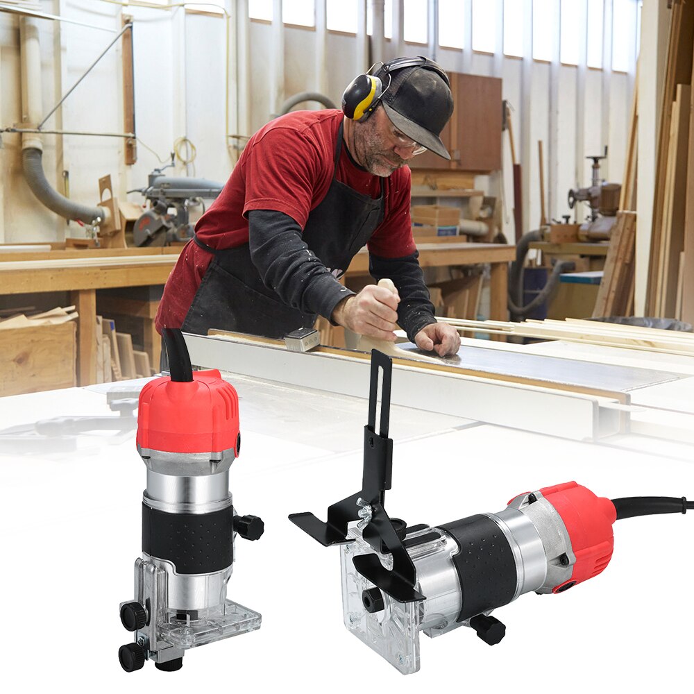 800W Milling Machine Woodworking Electric Trimmer Wood Milling Engraving Slotting Trimming Machine Carving Machine Router Wood