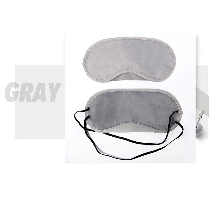 Sleep Mask Soft Smooth Polyester Eyeshade Cover Excellent Blindfold Nap Sleeping Travel Rest Relax Party 8 Colors: Silver