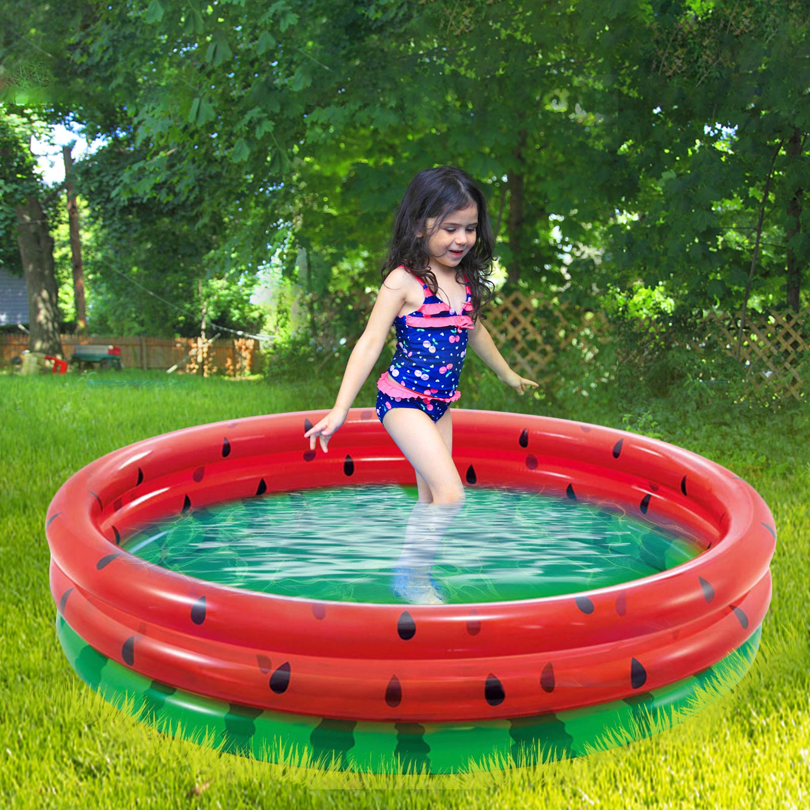 Piscina inflable de sandía para niños y adultos, bañera inflable para patio trasero, plegable para jardín