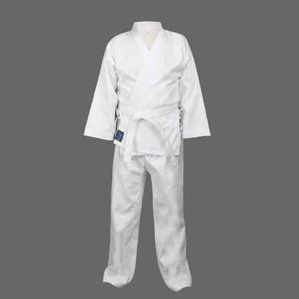 Ropa de manga larga transpirable para niño adulto de tae kwon do, ropa de karate taekwondo, uniforme, cinturón blanco dobak