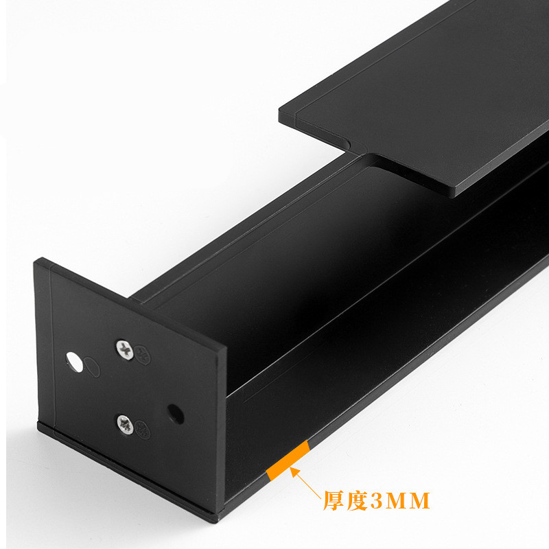 40 / 45MM Pocket Wooden Sliding Door invisible Embedded Handle Sliding Door Hidden Black Aluminum Alloy Handle