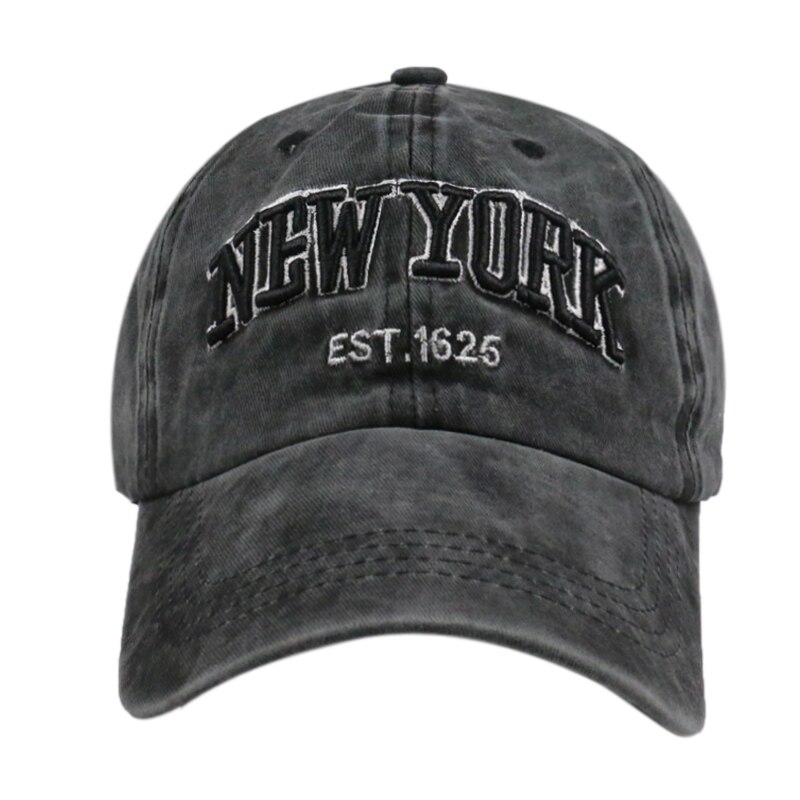 FOXMOTHER-Gorra vaquera negra de algodón con letras bordadas para hombre y mujer, sombrero deportivo con letras bordadas de YORK, utdoor, unisex