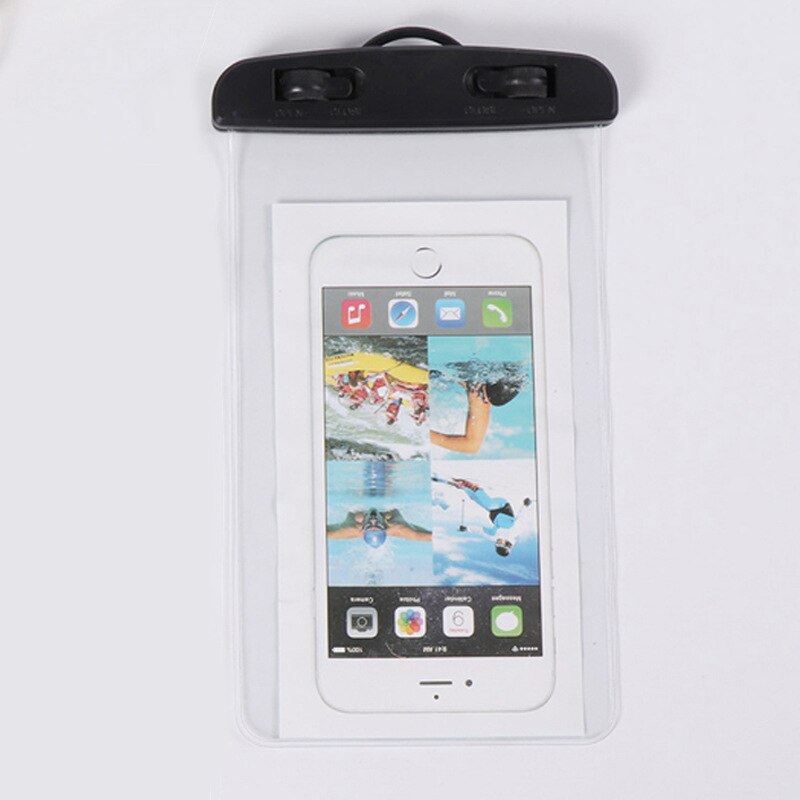 Waterproof Mobile Phone Case For iPhone X Xs Max Xr 8 7 Samsung S9 Clear PVC Sealed Underwater Cell Smart Phone Dry Pouch Cover: Black