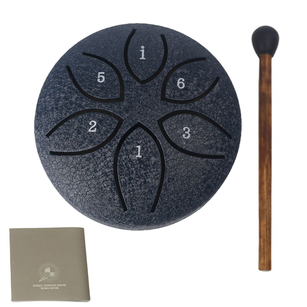3 Polegada 6 notas handpan tambor com tambor malho instrumentos de percussão chuva tambor instrumento para yoga meditação presente exclusivo: Azul profundo