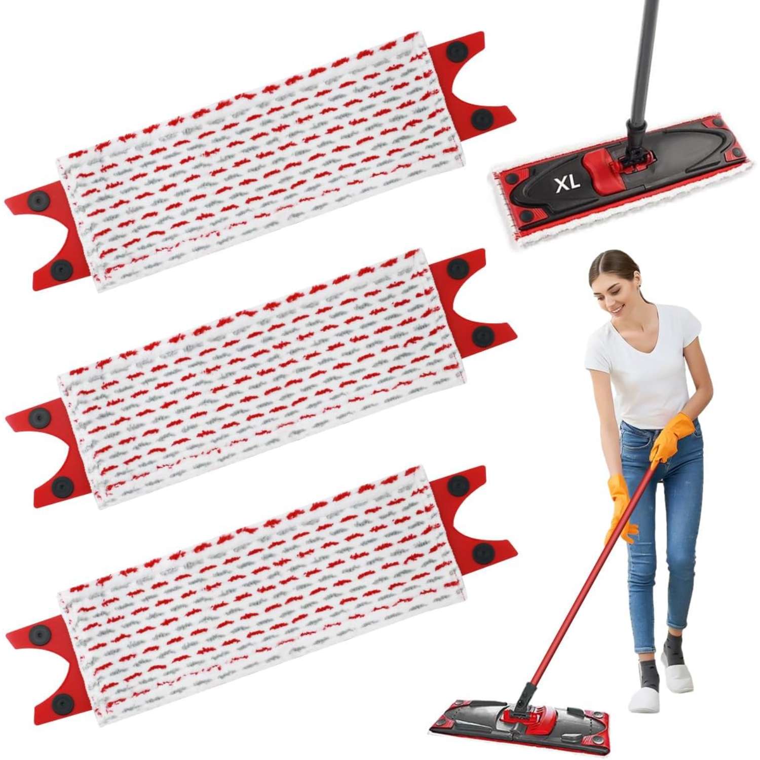 Spray Mop Head for Vileda UltraMax XL Mop Refill, 2in1 Microfibre, UltraMax XL Mop, for Hard Floors, 51x14cm: light green