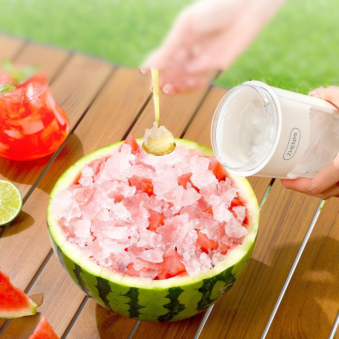 Zhenmi Portable Crushed Ice Juicer J5Pro Digital Display 340ML Electric Mini Blender 10-blade Fruit Vegetables Mixer Type-C