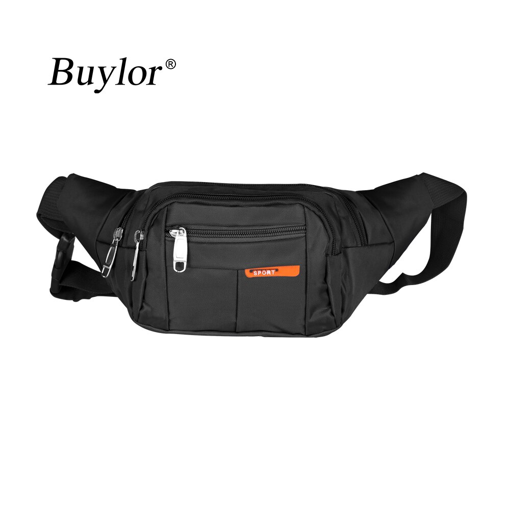 Buylor – sac banane pour hommes et femmes, sac banane décontracté fonctionnel pour Sports de plein air: Black