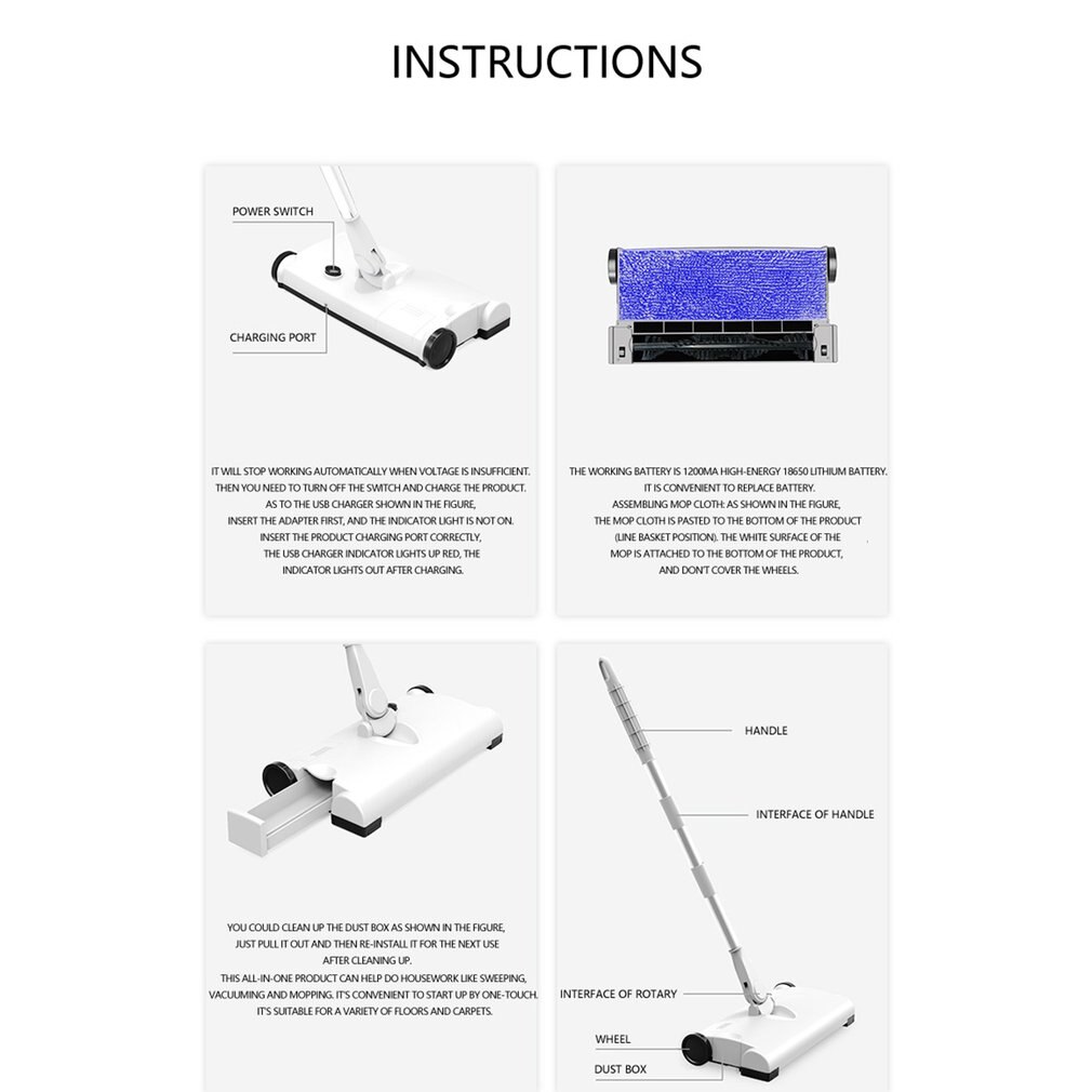 Handheld Vacuum Cleaner Strong Suction Wireless Charging Floor Sweeper Portable Dust Collector Household Aspirator