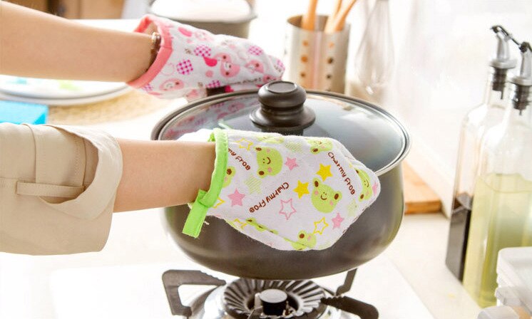 1pc matlaging baking bbq ovn vott kjøkken ovn print hansker votter matlaging baketøy tilbehør hanske  lb 252