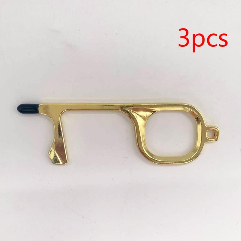 Llavero con herramientas para abrir puertas, abridor de seguridad antitáctil, sin contacto: 05 3pcs