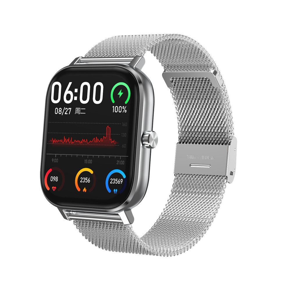 Neue P8 Profi DT35 Clever Uhr 1,54 zoll Herzfrequenz EKG Blutdruck Monitor Bluetooth Anruf Armbanduhr Männer Frauen Smartwatch: Silber