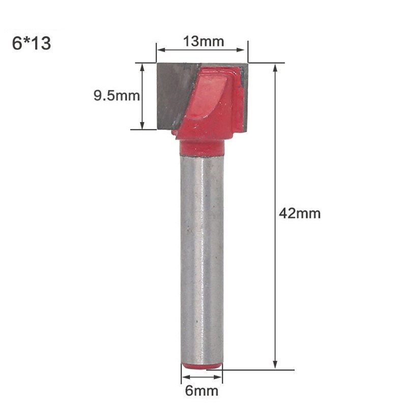 6mm skaft träfräs gravyr kniv skaft fräs bitfräs fräsar träkapning för kvarn träbearbetningsverktyg 10mm-32mm: No2 6 x 13