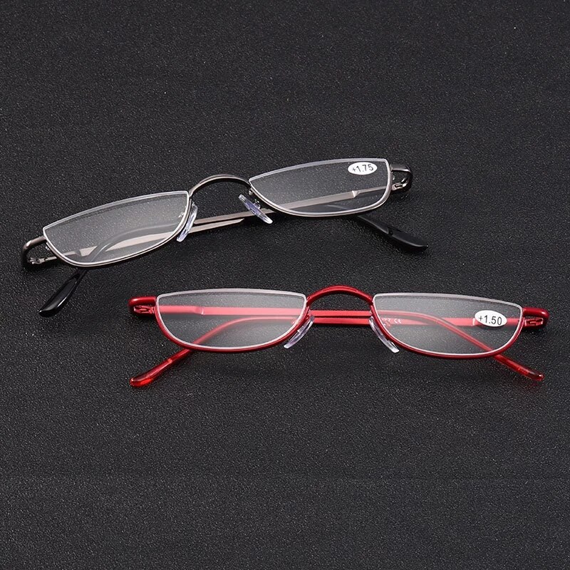 NONOR Halb Rahmen Metall Lesebrille Männer Presbyopie Brille Halb Rand Frauen Brille unisex Brillen Männer Lesebrille 1,5