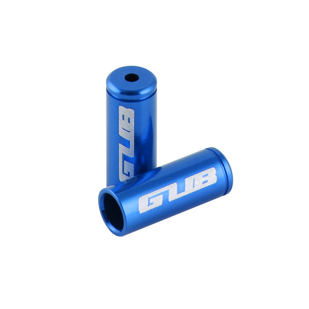 Gub 100 st aluminium cykelväxel bromsvajerhatt mountainbike racercykel bromsväxelvajer slang vajerskydd ändskydd tillbehör: 4mm- shift-blå