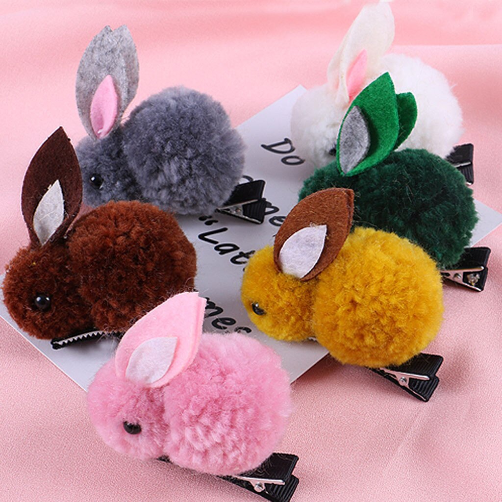 Kids Infant Baby Girls 3D Cartoon Rabbit Hairclip Hairpin Barrettes Headwear