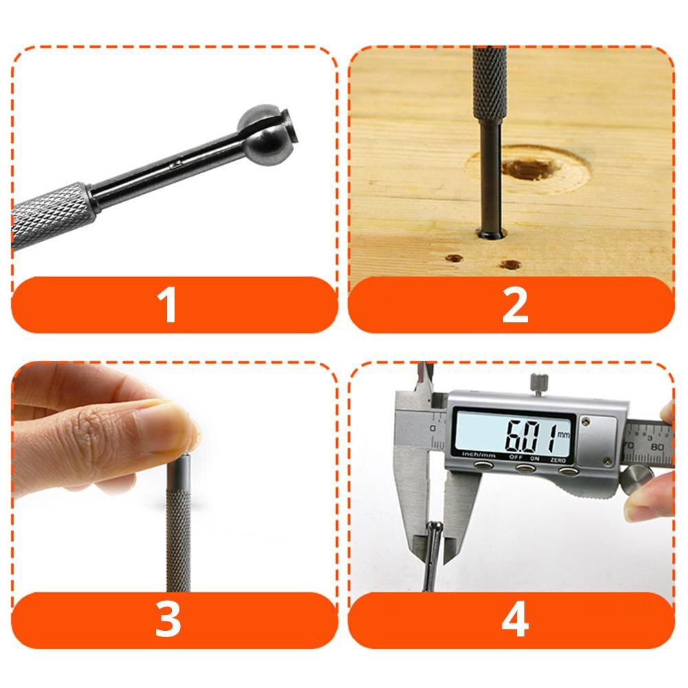 4pcs/set Ball Small Hole Gauge Steel Telescopic Gage Set 3-13mm Internal Gauge