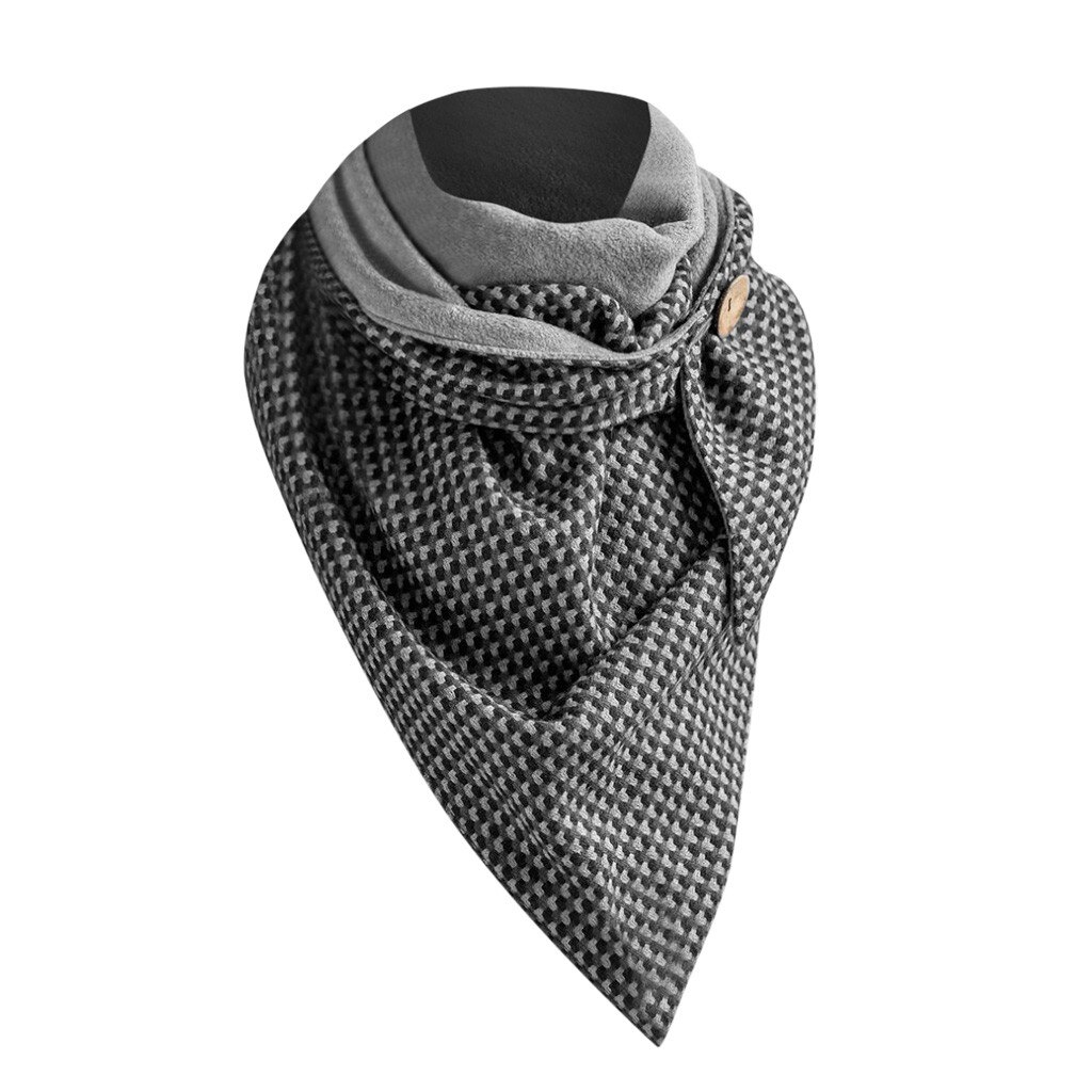 Women Scarf Printing Button Soft Wrap Casual Warm Scarves Shawls bandana pashmina lady wrap foulard: A