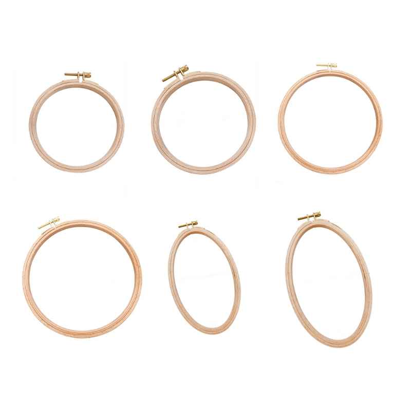 Embroidery Hoop Circle Round Oval Cross Stitch Hoops Traditional Quilting Ring Wooden Frame Art Craft DIY Sewing Tool