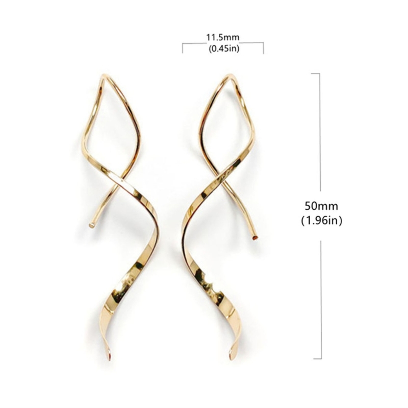 Einfache Spirale Einfädler Ohrringe Unregelmäßige Wendel Welle Kurve Ohr Linie Manschette Edelstahl Baumelnden Ohrring Frauen Schmuck