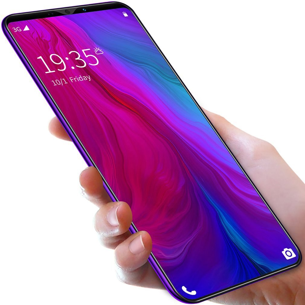 Rino3 Pro 5.8 Inch Scherm Android Telefoon Purple Water Screen Smartphone Effen Kleur Mobiele Telefoon Cool Vorm Mode