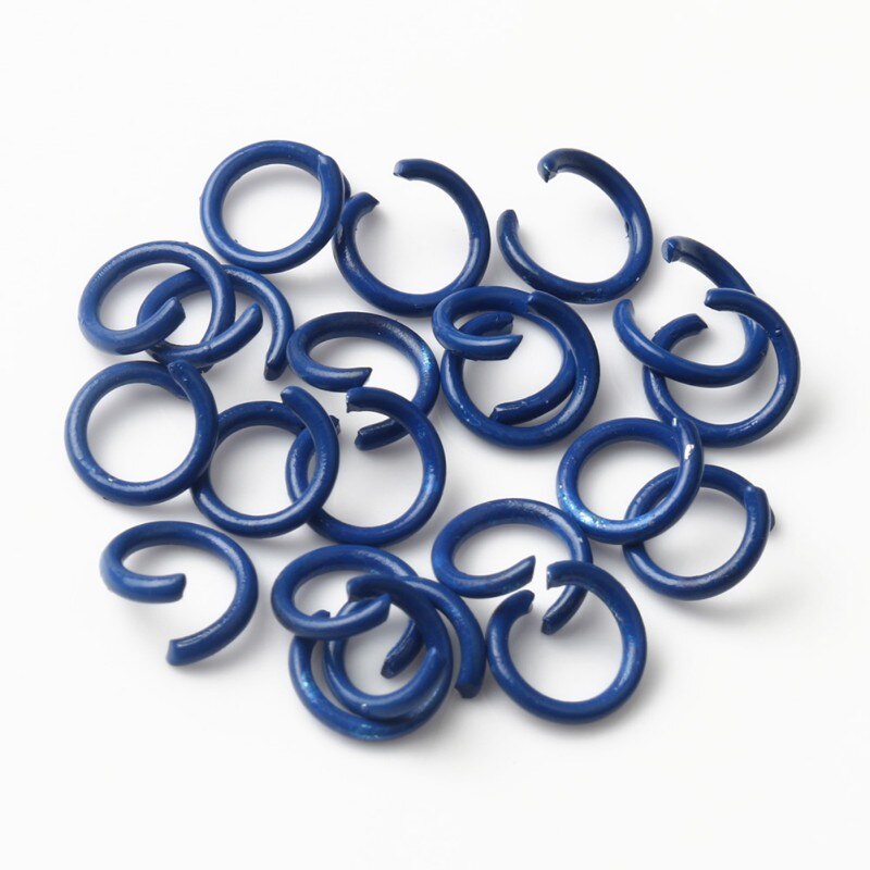 50 sztuk/partia 8mm metalowy otwarty pierścień Jump Multicolor podział pętli pierścienie bransoletka materiały do tworzenia biżuterii Handmade akcesoria DIY: Dark Blue