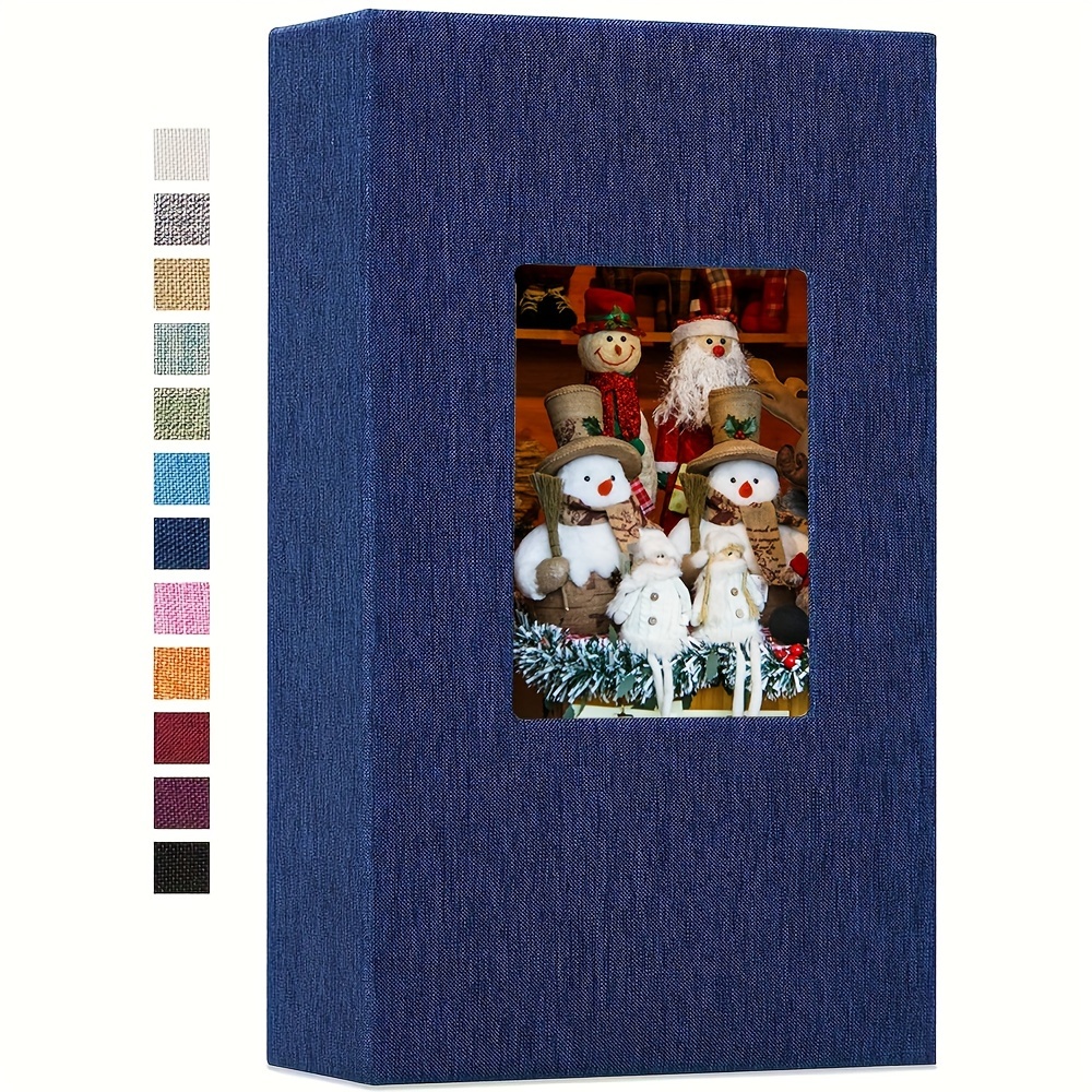 Fotoalbum med 300 lommer, fotobøker med 4 x 6 bilder, bildealbum med innstikk, bryllup, familie, jubileum, fotooppbevaring, jul: Blå