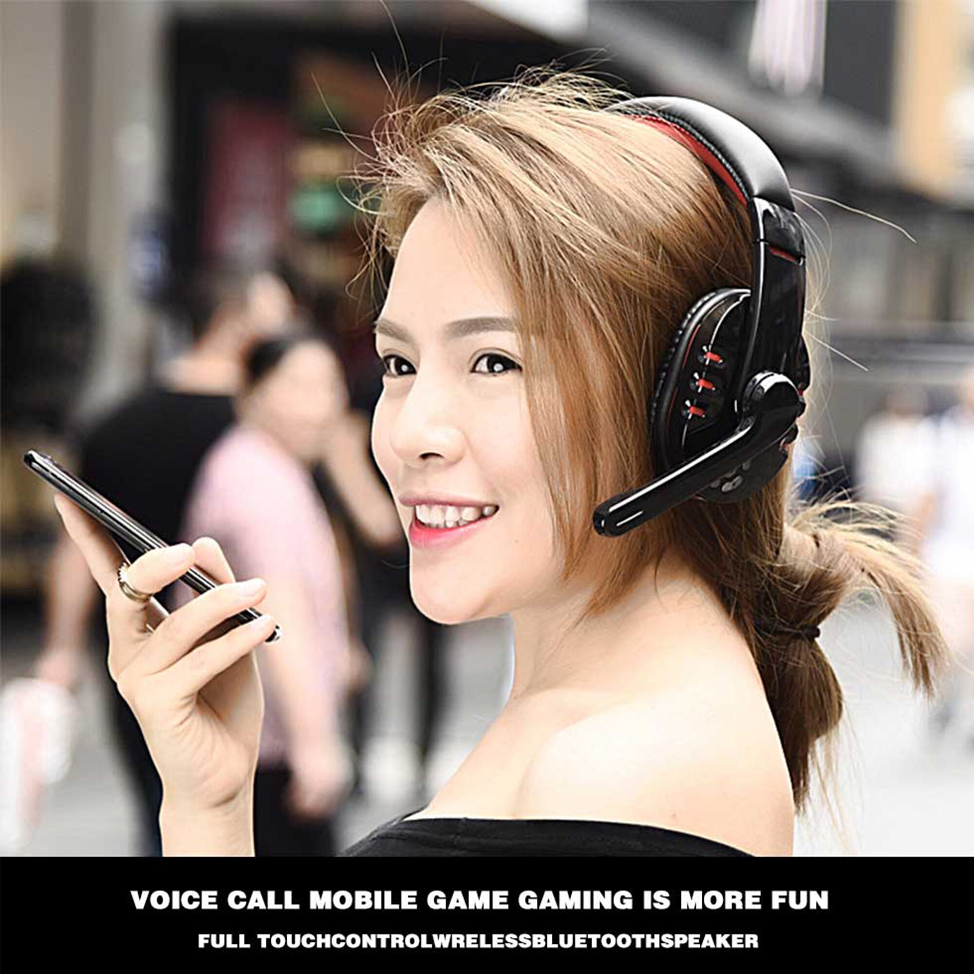 V8-1 Wireless Headphones Bluetooth Headset Foldable Stereo Gaming Earphones With Microphone Gaming Voice For PC Laptop Computer