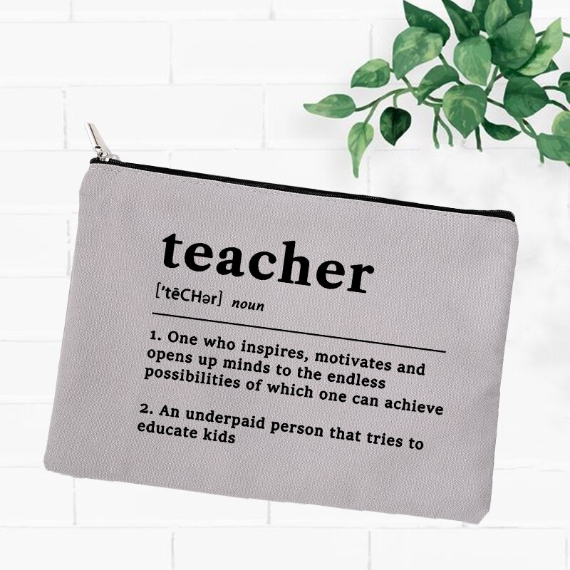 Beste Leraar Potlood Pen Case School Pencilcase Briefpapier Leveringen Zak Reizen Toilettas Organizer Make Tassen Portemonnee Leraren: W05820-TBGY-D