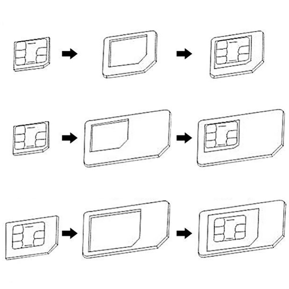 5 in 1 Nano SIM Karte zu Mikro Standard Konverter Adapter Adapter einstellen für iPhone Zubehör